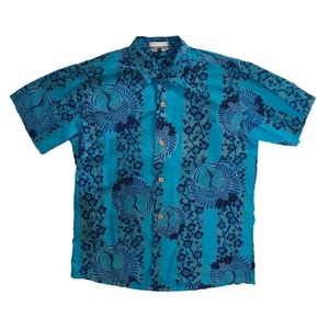 1960s Malihini Hawaiian floral crane shirt